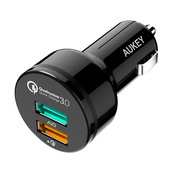 Автомобильное зарядное устройство Aukey с двумя портами (AiPower + Quick Charge 3.0) (CC-T7)